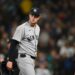 Cam Schlittler (31) walks off the field after being pulled from the game during the seventh inning against the Seattle Mariners at T-Mobile Park.