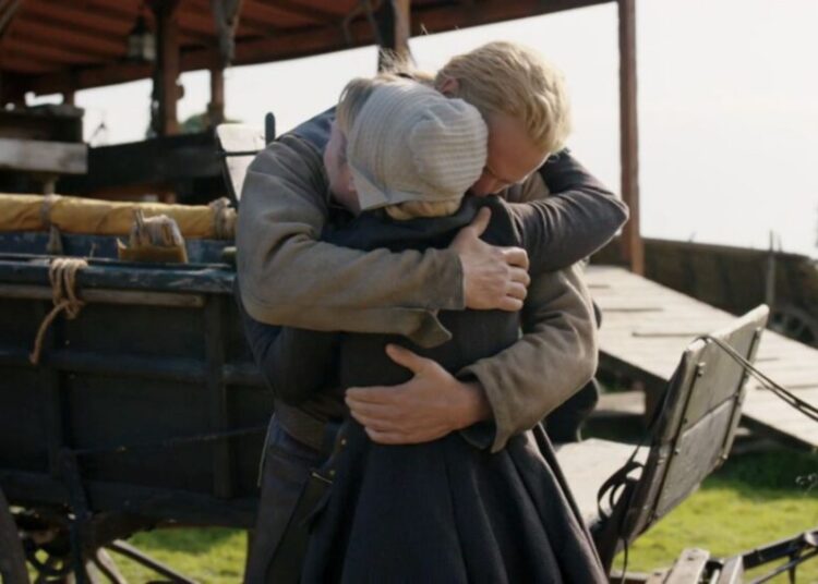 Sam Heughan and Lauren Lyle in 'Outlander'