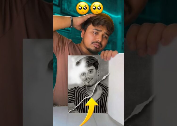 Oder Lena Bhari Pad Gaya 🥺😭 #shorts #art #sketch #commissionwork #artist #potrait