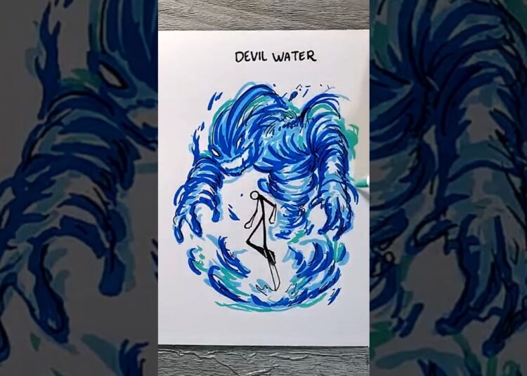 drawing stickman power summon eye x water #shorts #art #drawing #stickman