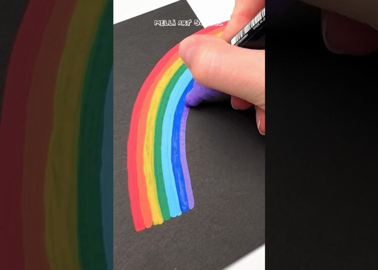 Rainbow Art in Black and White paper #art #painting #shorts