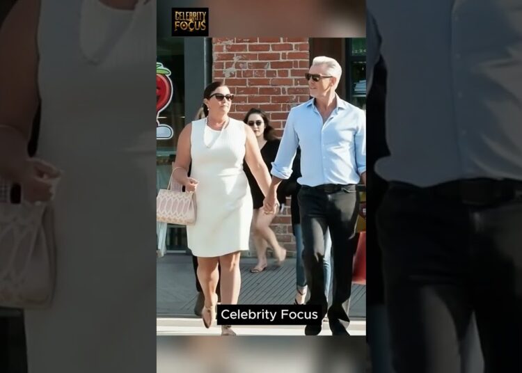 Pierce Brosnan Walks with wife Keely Shaye Smith♥️ #shorts #piercebrosnan #celebrity