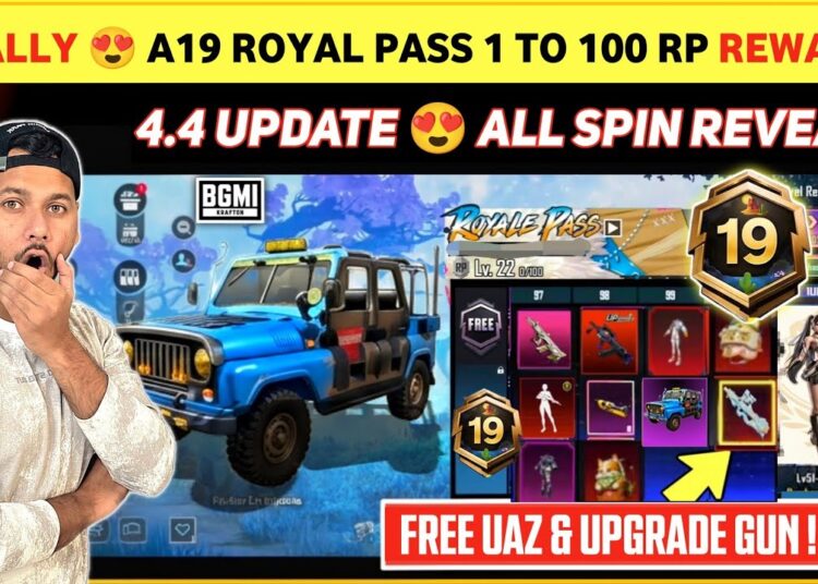4.4 UPDATE 😍 A19 Royal Pass 1 To 100 Rewards | Next Royal Pass Bgmi | Bgmi New Royale pass