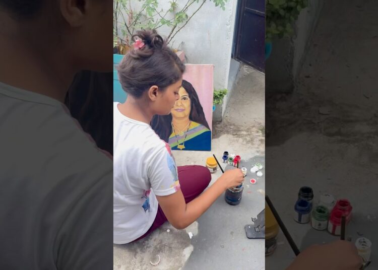 Painting portrait #mom #art #painting #acrylic #oilpainting #mother #challenge #creativity #short