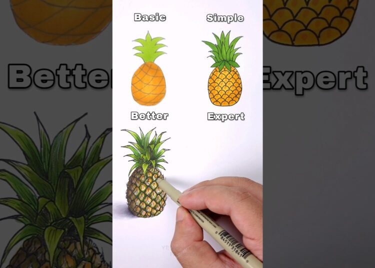 Drawing Pineapples #shorts #art #drawing #satisfying #artist