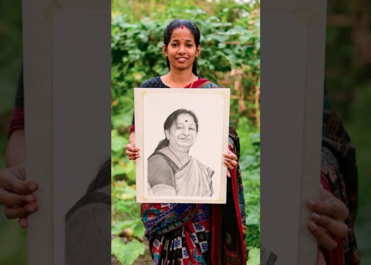 Peaceful village life | portrait drawing #villagelife #artist #art