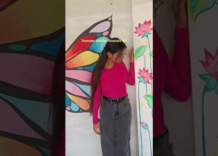 Watch till the end!💫#wallpainting #trendingshorts#viral #painting #artist #viralviralshorts #shorts