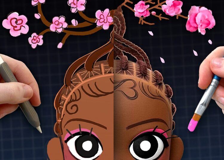 creating a *CHERRY BLOSSOM BRAIDS* sculpture