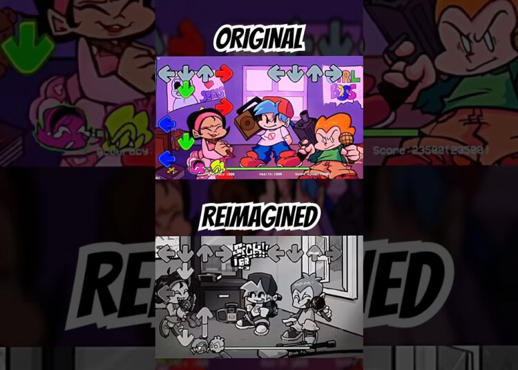 FNF GOSSIP ORIGINAL VS REIMAGINED #fnf #fnfmod #gossip #nene #pico