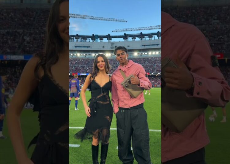 The artist meets the artist. Olivia 🤝 Lamine ⚽️🎶 @Spotify @OliviaRodrigo #shorts #fcbarcelona