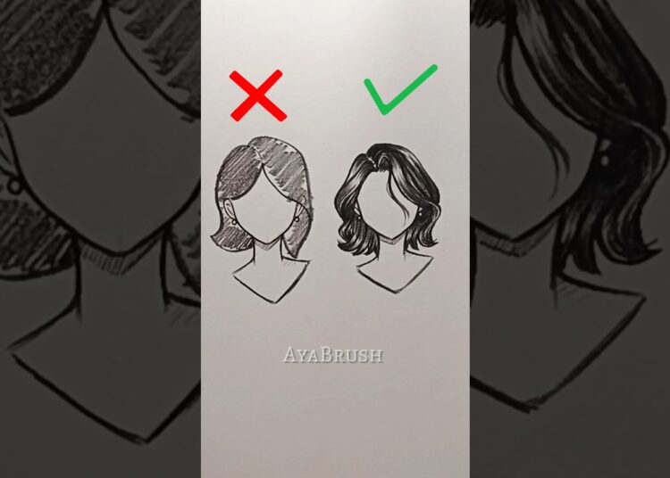 How to draw Short Hair ✏️ #drawing #art #artist #tutorial #howtodraw #sketch #shorts #fypシ゚