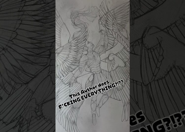 This author does F*CKING EVERYTHING?!?! Seraphim… #author #traditionalart #fantasy #artist #lineart