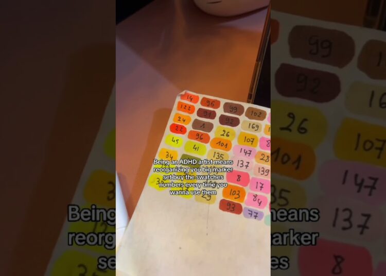 It has to be perfectly arranged #adhd #artist #adhdartist #colors #markers