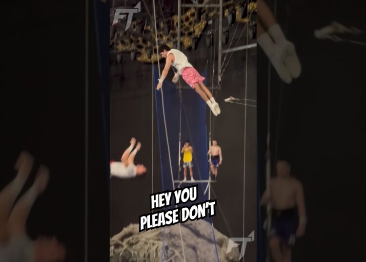 Perfect timing 🤯❤️‍🔥 #trapeze #freedom #performance #artist #circus #gymnast #show #flying
