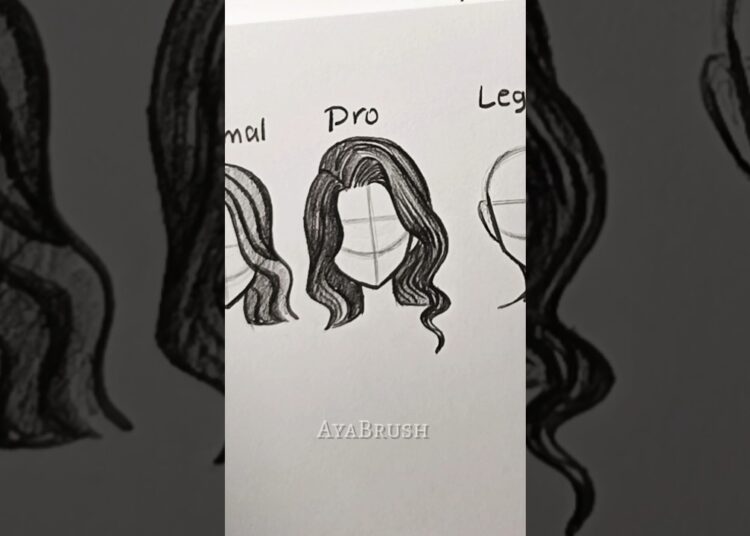Drawing Hair Easy to Legend ✏️ #art #artist #howtodraw #drawing #shorts #fypシ゚
