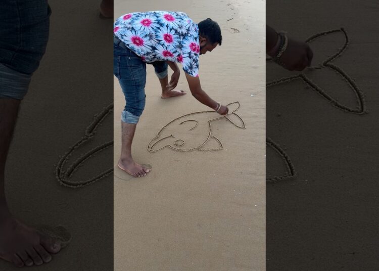 Draw dolphin 🐬 using number 5 #art #shorts