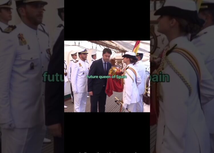 princess Leonor’s Flag ceremony ✨in the ship #royal #leonor#princess #flag#new.