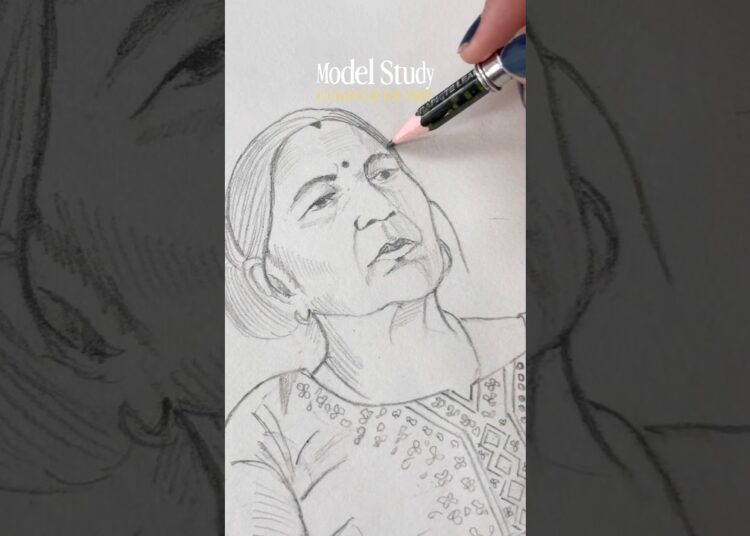 Sketching a lady – Model Study👩🏻‍🎨✏️ #art #artist #modelstudy #sketch #sketching
