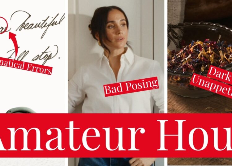 Meghan Markle’s As ever Amateur Hour w/ Grammatical Mistakes, Bad Posing & Dark Pictures Mar Rebrand