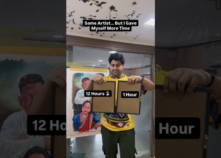 Same Artist, 1 Hour vs 12 Hours ⏳ | Guru Nanak Dev Ji Painting #shorts #waheguru #gurunanakdevji