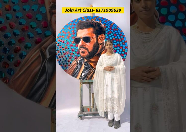 Salman khan painting with sunglasses 😎 #art #painting #noorjahanartist #artist #salmankhan