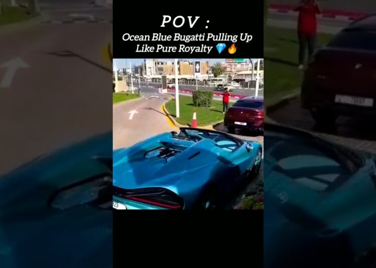 Ocean Blue Bugatti Pulling Up Like Pure Royalty 💎🔥