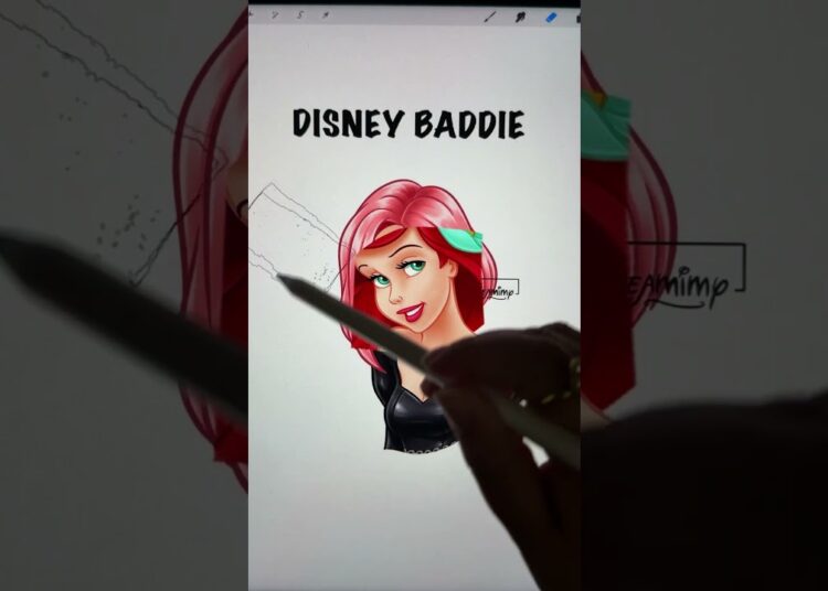 Disney Baddie Ariel #disney #art #glowup #artist #artwork #transformation