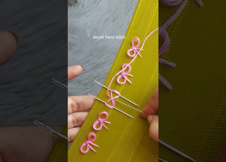 Embroidery pookie lace design for beginner very easy #handbroidery #artist #design #shorts