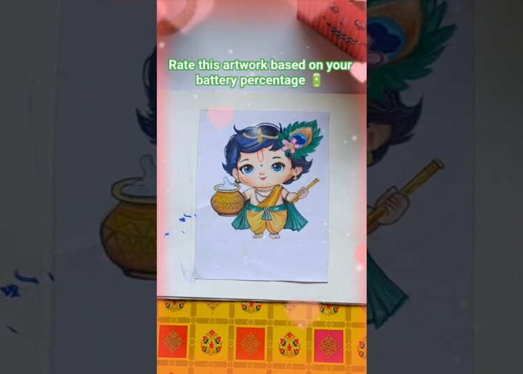 krishna ji drawing 🥰#shorts #shortvideo #art