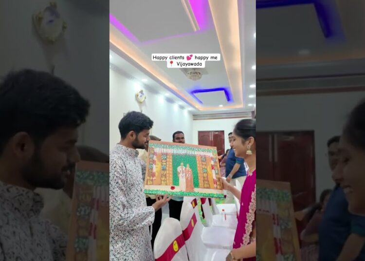 live wedding painting ❤️ #d.tulasireddy #liveweddingpainter #artist #painting #wedding #love