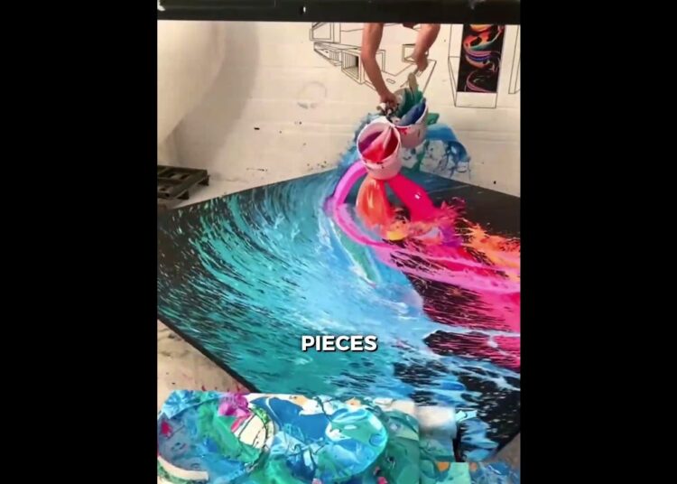 This Artist Paints With a Bucket 😮 #shorts