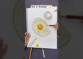 Egg 🍳 Real or Drawing? 🤔 #shorts #egg #drawing #artist #creative #draw #craft