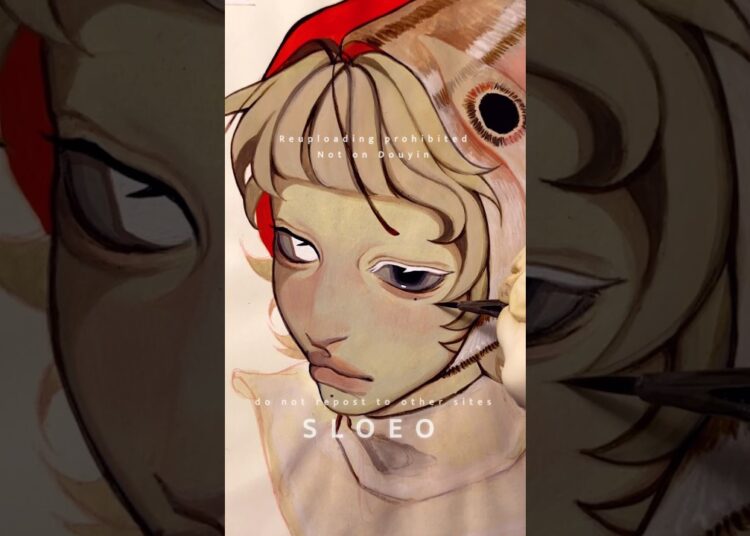 Painting my oc MYTH with Lobeo Art brushes! #sketch  #gouache