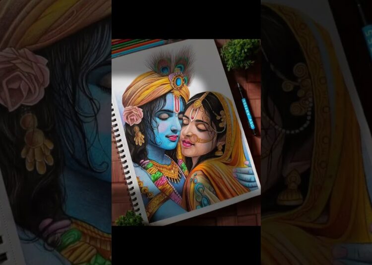 beautiful drawing Radha Krishna #drawing #treadingreels #drawing #art #treadingreels #artist #art