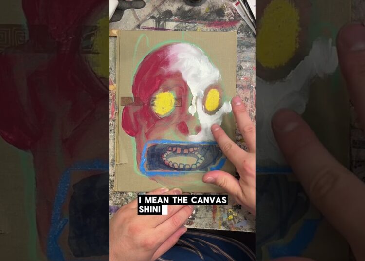 Rip the cover off of a book then paint on it #artist #painting #sketchbook #drawing #acrylicpainting
