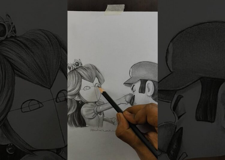 Drawing princess peach from super mario galaxy 😍❤️✍️  #art #artist #cartoon #drawing #shorts