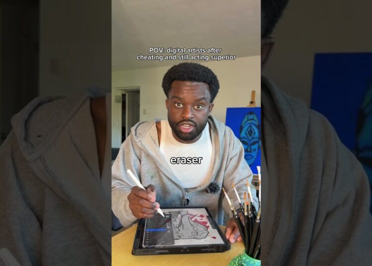 Artist vs Digital Artist #artteacher #artschool #artstudent #art #artist