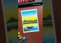 Easy Sunset Lake Scenery Drawing with Oil Pastels | Beautiful Nature Art