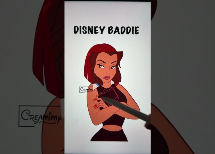 Disney Baddie Belle #disney #art #glowup #artist #cartoon #transformation