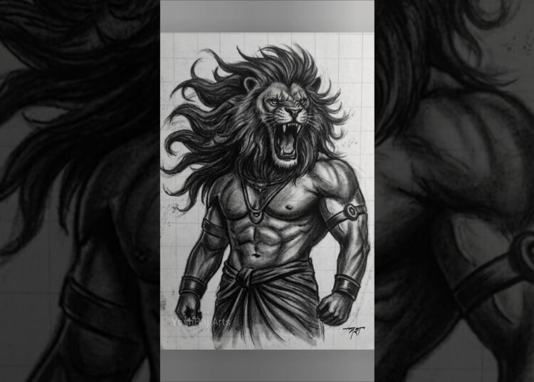 Roar 🦁 #narsimha #narsimhabhagwan #art #ytshorts #youtubeshorts #viral #mahavatarnarsimha #drawing