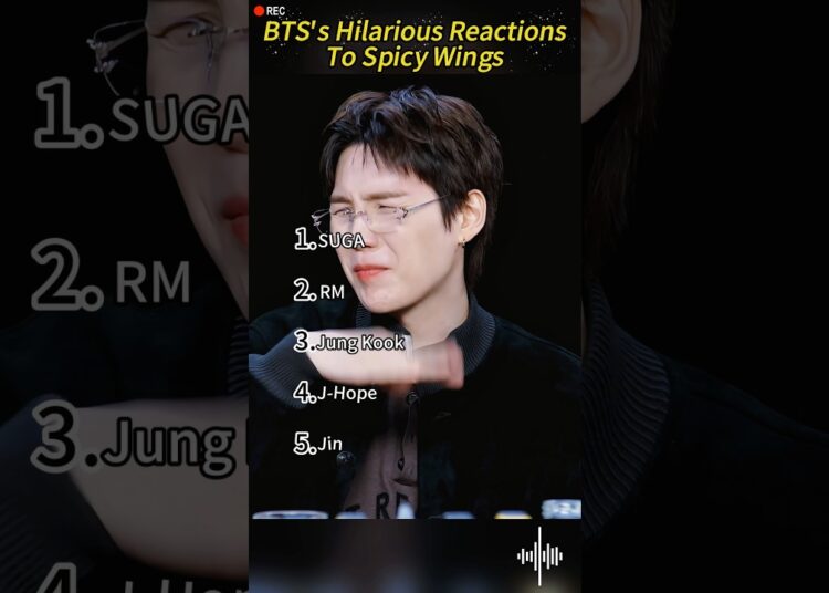 BTS’s Hilarious Reactions To Spicy Wings#youtubeshorts #celebrity #funny #trending #foryou #viral