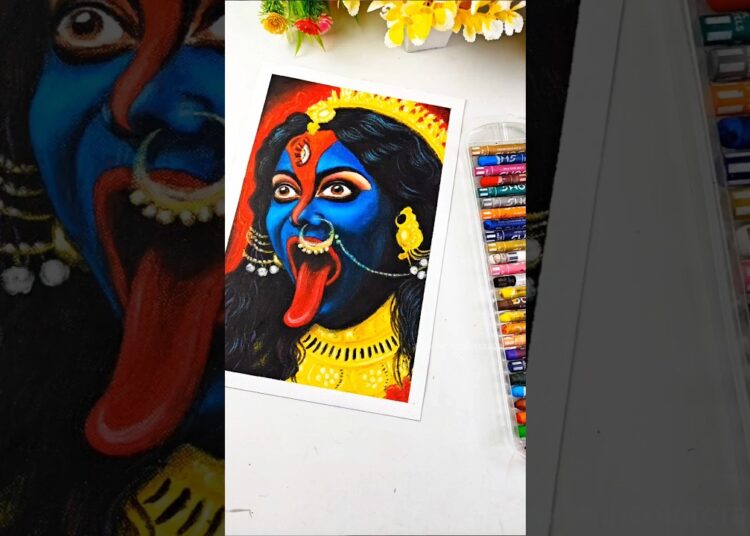 Maa Kali Artwork Please Rate 0-100 #art #hyperrealism #painting #kali #maa #viral #durga #viral