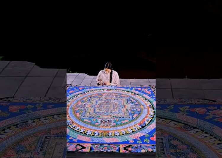 Ancient Mandala Sand Painting – Sacred Handmade Cultural Heritage Art