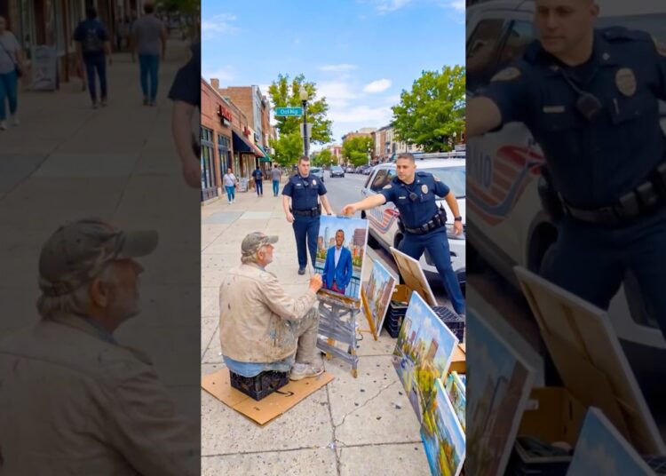 Police Surprised This Street Artist With A Gallery #shorts #humanity