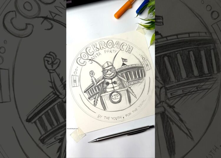 Cockroach Janta Party Drawing 🪳#shorts #art #drawing #cockroachjantaparty