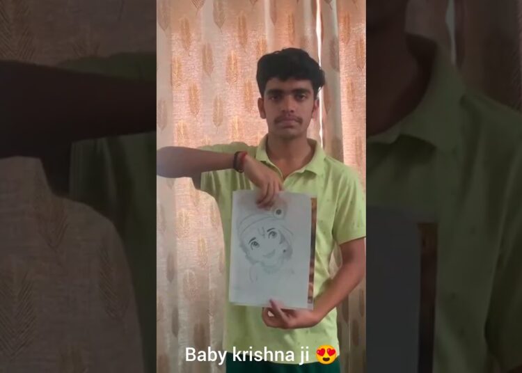 Baby krishna ji ❤️🌹💞 || kavyanshart|| #famous #artist #please #subscribe