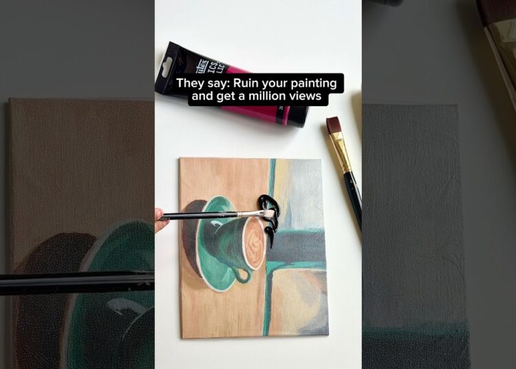 Would you do this to your painting? #art #painting #acrylicpainting #albertaartist