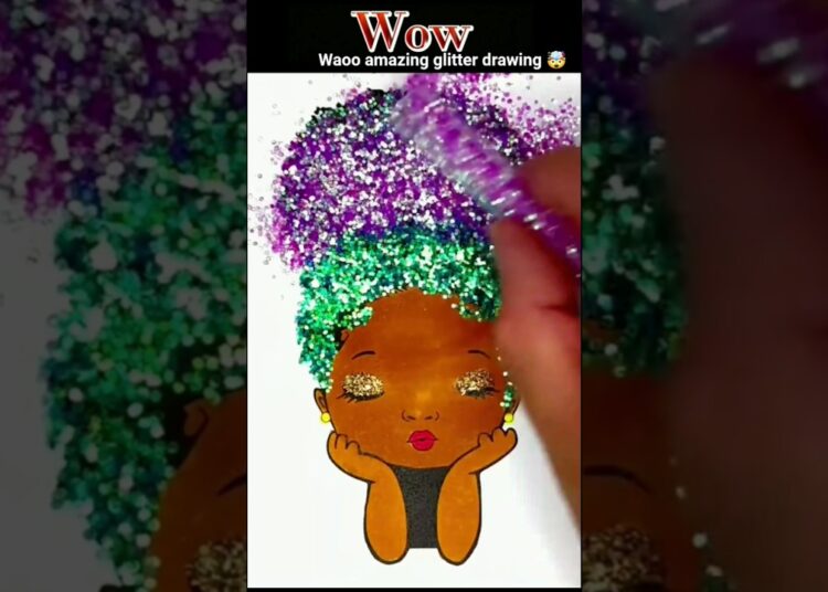 waoo amazing glitter drawing 🤯😍#art #painting #draw #drowing #magic_colour