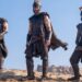 L to R: Jimmy Gonzales as Cepheus, Matt Damon as Odysseus and Himesh Patel as Eurylochus in a scene from "The Odyssey."