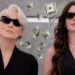 Meryl Streep as Miranda Priestly and Anne Hathaway as Andy Sachs in an elevator surrounded by money in The Devil Wears Prada 2
